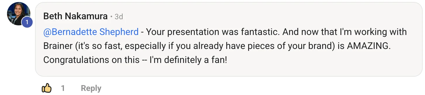 Comment from Beth Nakamura